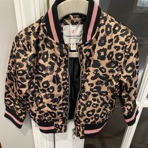Urban republic zip up bomber jacket 12-18 mo cheetah print